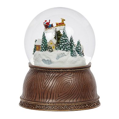 Roman Musical Santa & Tree Glitterdome Table Decor