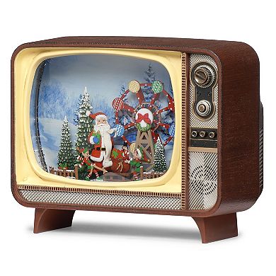 Roman Lighted TV with Ferris Wheel Holiday Table Decor