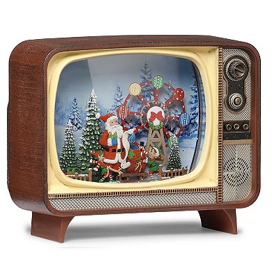 Roman Lighted TV with Ferris Wheel Holiday Table Decor
