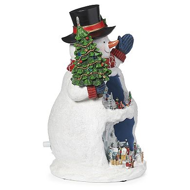 Roman Musical LED Snowman Rotating Levels Holiday Table Decor