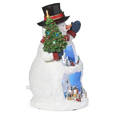 Roman Musical LED Snowman Rotating Levels Holiday Table Decor