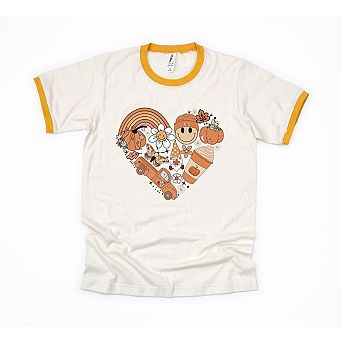 Fall Collage Heart Ringer Tee