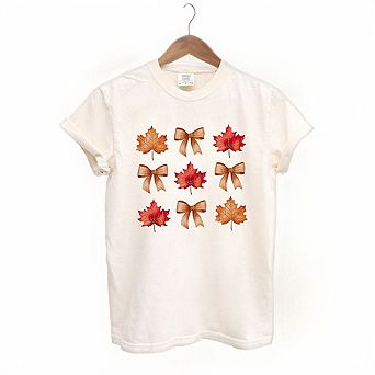 Coquette Fall Leaf Chart Garment Dyed Tees