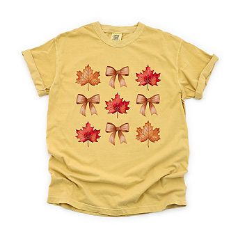 Coquette Fall Leaf Chart Garment Dyed Tees