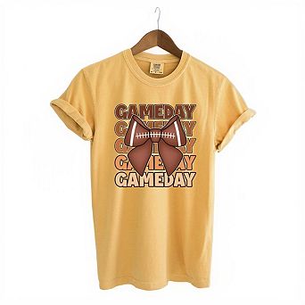 Coquette Football Game Day Garment Dyed Tees