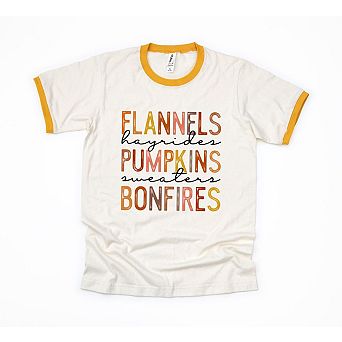 Flannels, Hayrides, Pumpkins Ringer Tee