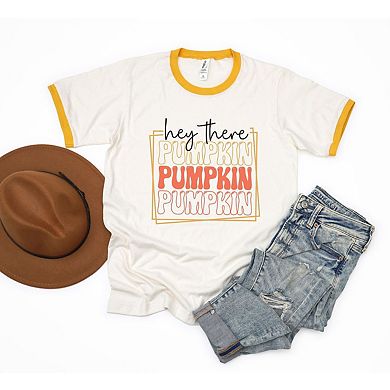 Hey There Pumpkin Stacked Ringer Tee