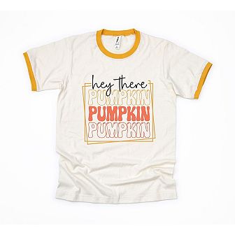 Hey There Pumpkin Stacked Ringer Tee
