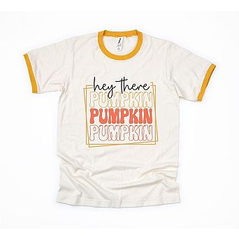 Hey There Pumpkin Stacked Ringer Tee