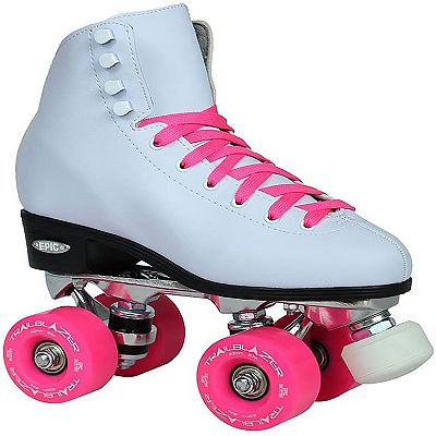 Epic Classic White Pink Quad Roller Skates