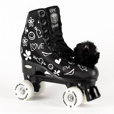 Epic Skates Black Luv Led Light Up Roller Skates