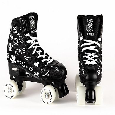 Epic Skates Black Luv Led Light Up Roller Skates