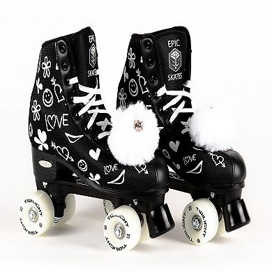 Epic Skates Black Luv Led Light Up Roller Skates