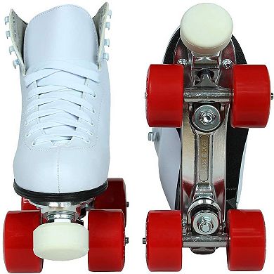 Epic Classic White & Red Quad Roller Skates