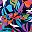 Navy Abstract Floral