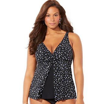 Swimsuits for All Women's V-Neck Twist Tankini Top