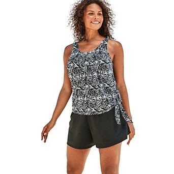Swim 365 Women's Plus Size 2 pc Blouson Swim Set