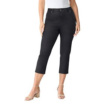 Roaman's Women's Plus Size Tall Plus Size Classic Stretch Capri Jean