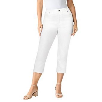 Roaman's Women's Plus Size Tall Plus Size Classic Stretch Capri Jean