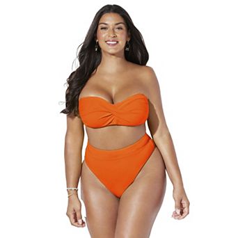 Swimsuits for All Women's Valentine Ruched Bandeau Bikini Top