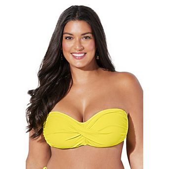 Swimsuits for All Women's Valentine Ruched Bandeau Bikini Top