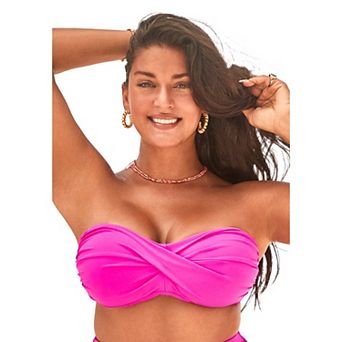 Swimsuits for All Women's Valentine Ruched Bandeau Bikini Top