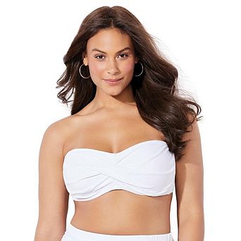 Swimsuits for All Women's Valentine Ruched Bandeau Bikini Top