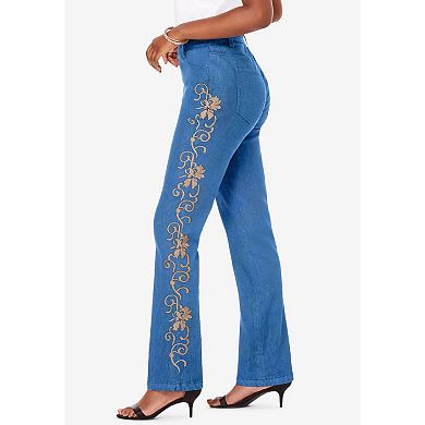 Roaman's Women's Plus Size Plus Size Whitney Jean With Invisible Stretch