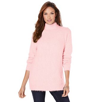 Roaman's Women's Plus Size Eyelash Mockneck Sweater