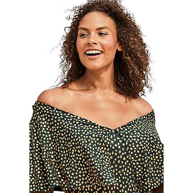 Swim 365 Women's Plus Size Flutter-Sleeve One-Piece
