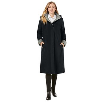 Jessica London Women's Plus Size Contrast Hood Raincoat