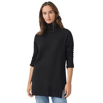 ellos Plus Size Ribbed Turtleneck Tunic Sweater