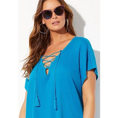 Swimsuits for All Women's Esme Lace Up Cover Up Dress