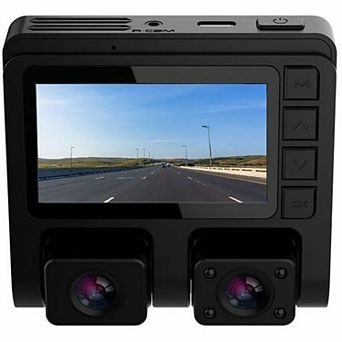 ADESSO GekoGear 2 Channel 1080P Front/In-Cabin Dashcam with Display
