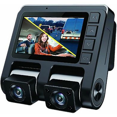 ADESSO GekoGear 2 Channel 1080P Front/In-Cabin Dashcam with Display