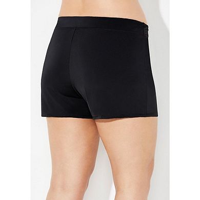 Swimsuits For All Women's Plus Size Chlorine Resistant Banded Swim Short