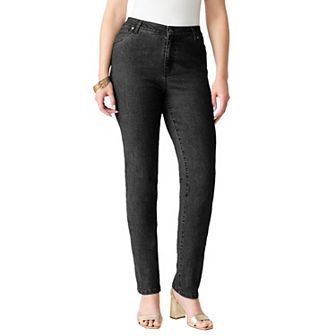 Roaman's Women's Plus Size Tall Plus Size Classic Stretch Straight Leg Jean
