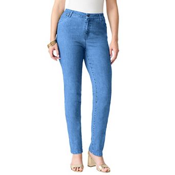 Roaman's Women's Plus Size Tall Plus Size Classic Stretch Straight Leg Jean