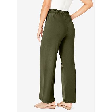 Jessica London Women's Plus Size Soft Ease Wide Leg Pant