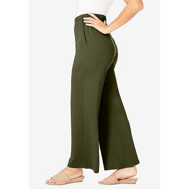 Jessica London Women's Plus Size Soft Ease Wide Leg Pant