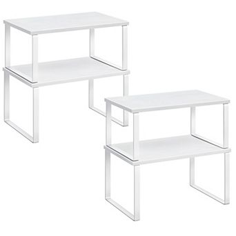 4 pc Expandable Cabinet Shelf Organizer Set for Spices, Coffee Bar, and Cookware