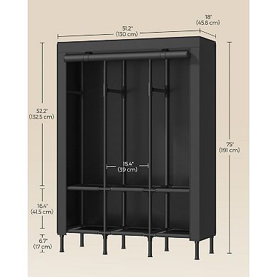 Heavy Duty Freestanding Portable Closet Organizer With Fabric Cover