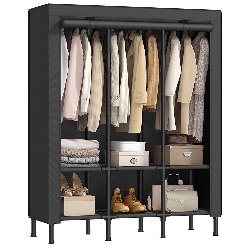 Heavy Duty Freestanding Portable Closet Organizer With Fabric Cover