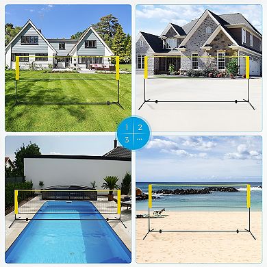 All-In-One Portable Badminton Kit - Lightweight Net, Rackets, and Shuttlecocks Included