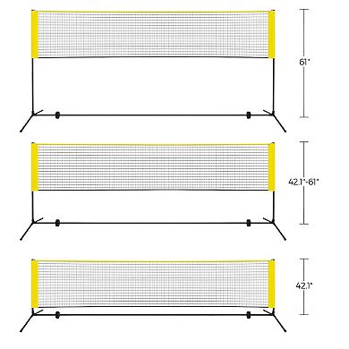All-In-One Portable Badminton Kit - Lightweight Net, Rackets, and Shuttlecocks Included