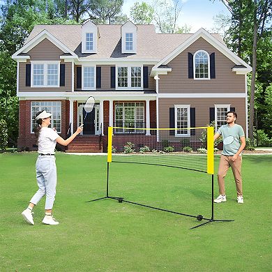 All-In-One Portable Badminton Kit - Lightweight Net, Rackets, and Shuttlecocks Included
