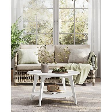 Modern Round 2-Tier Coffee Table with Durable Construction and Easy Assembly