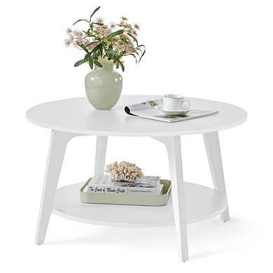 Modern Round 2-Tier Coffee Table with Durable Construction and Easy Assembly