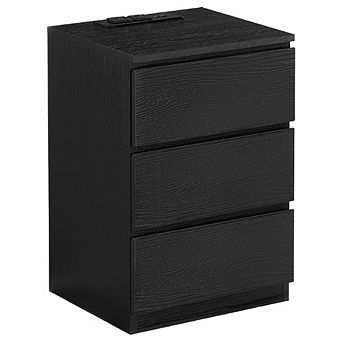 Nightstand With Charging Station: Modern Design, 2 AC Outlets, 2 USB Ports