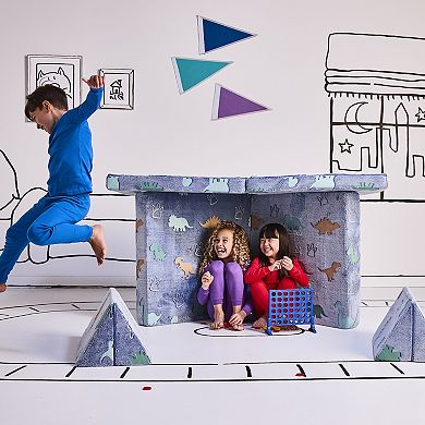 Yourigami 4-Piece Glow-in-the-Dark Folding Convertible Kids' Play Couch Set